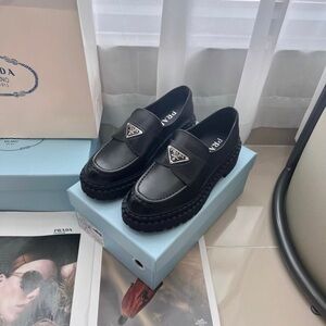 Prada Women's Black Slip-On Loafers